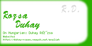 rozsa duhay business card